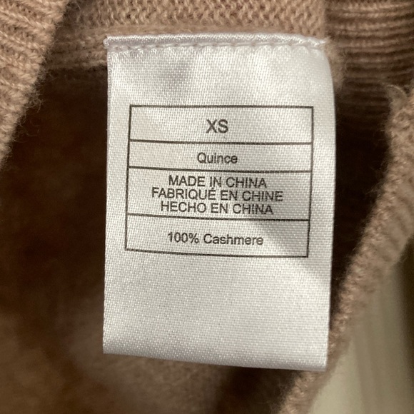 Quince Mongolian Shrunken Cashmere Sweatshirt Oatmeal XS - Picture 5 of 5